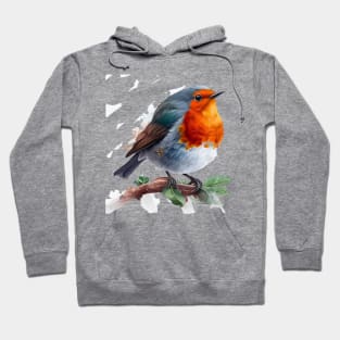 Robin Bird Watercolor 8.0 T-Shirt Hoodie